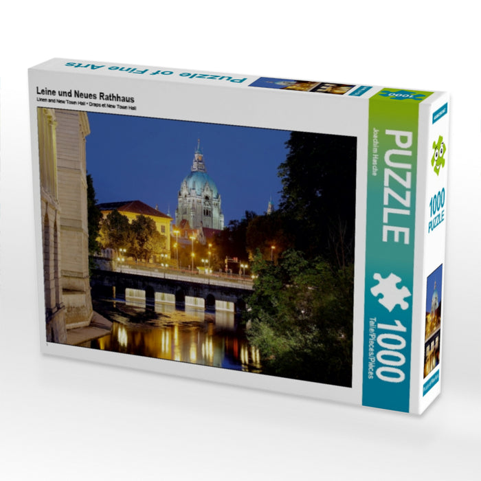 Leine und Neues Rathhaus 1000 Teile Puzzle quer - CALVENDO Foto-Puzzle'
