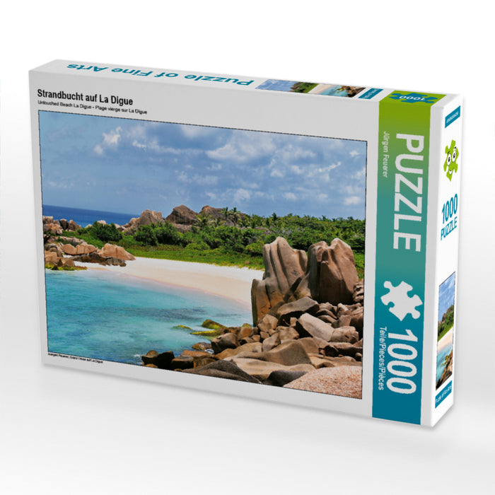 Strandbucht auf La Digue 2000 Teile Puzzle quer - CALVENDO Foto-Puzzle'