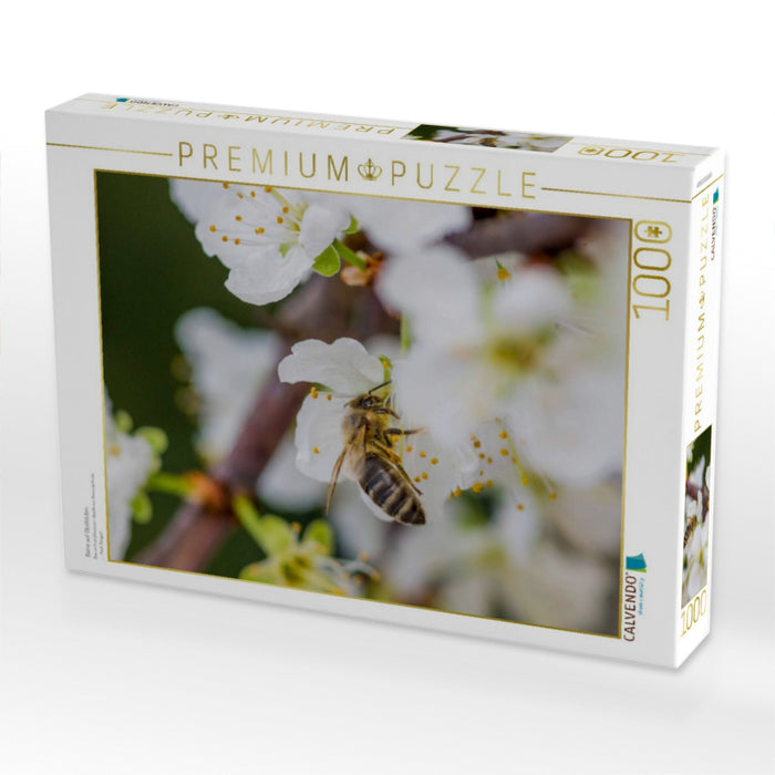 Biene auf Obstblüten - CALVENDO Foto-Puzzle'