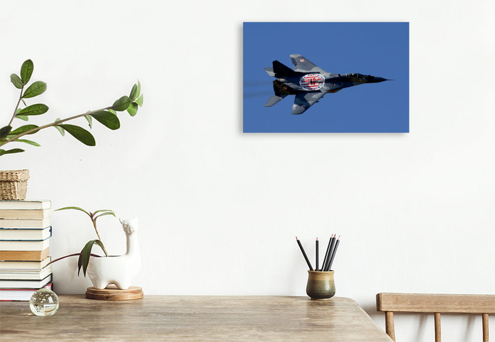 Premium Textil-Leinwand Premium Textil-Leinwand 45 cm x 30 cm quer MIG-29A Polish Air Force