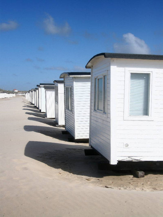 Badehäuschen am Strand von Løkken - CALVENDO Foto-Puzzle'