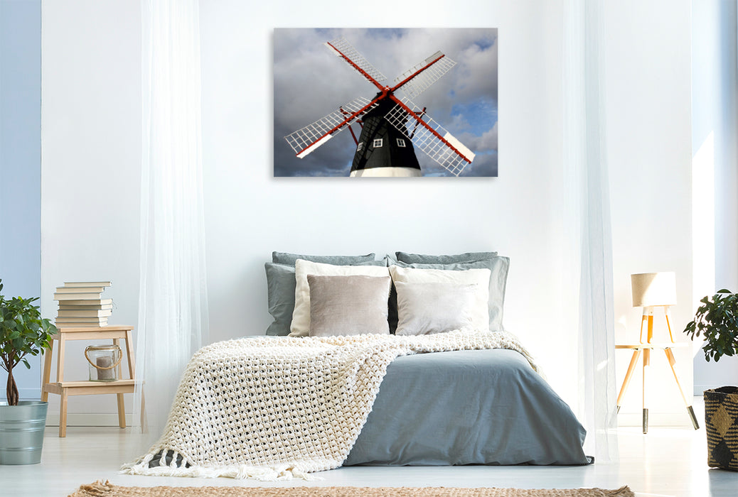 Premium Textil-Leinwand Premium Textil-Leinwand 120 cm x 80 cm quer Die Windmühle auf der Insel Mandø