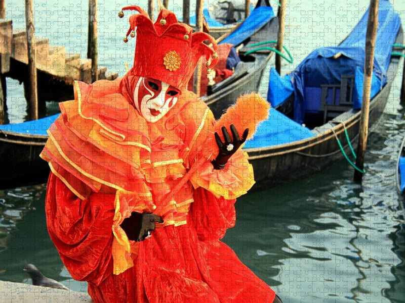 Figur vor den Gondeln - CALVENDO Foto-Puzzle'