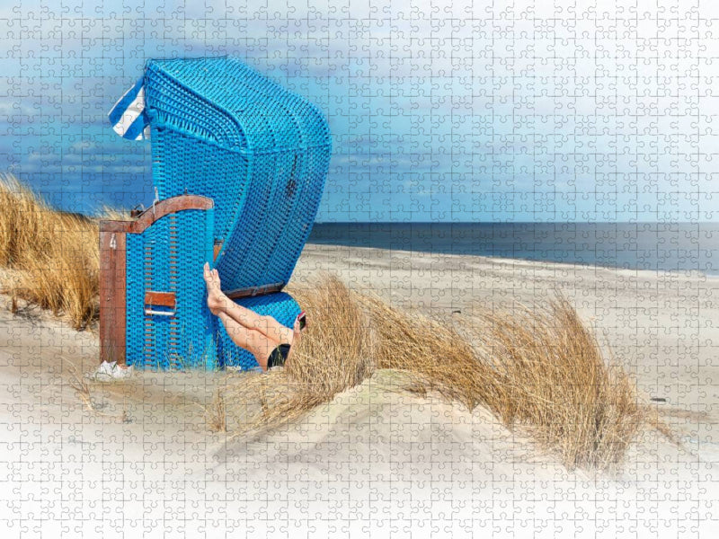 Strandkorb an der Nordsee - CALVENDO Foto-Puzzle'