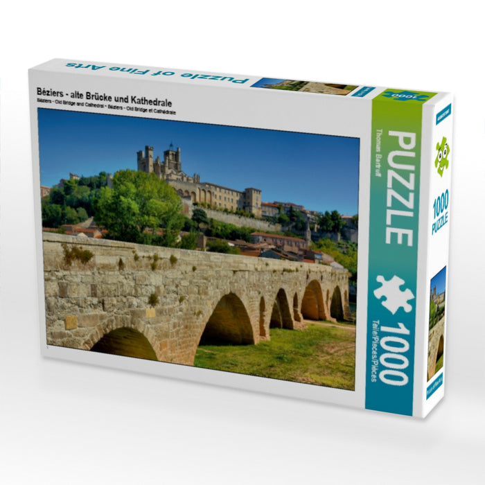 Béziers - alte Brücke und Kathedrale 1000 Teile Puzzle quer - CALVENDO Foto-Puzzle'