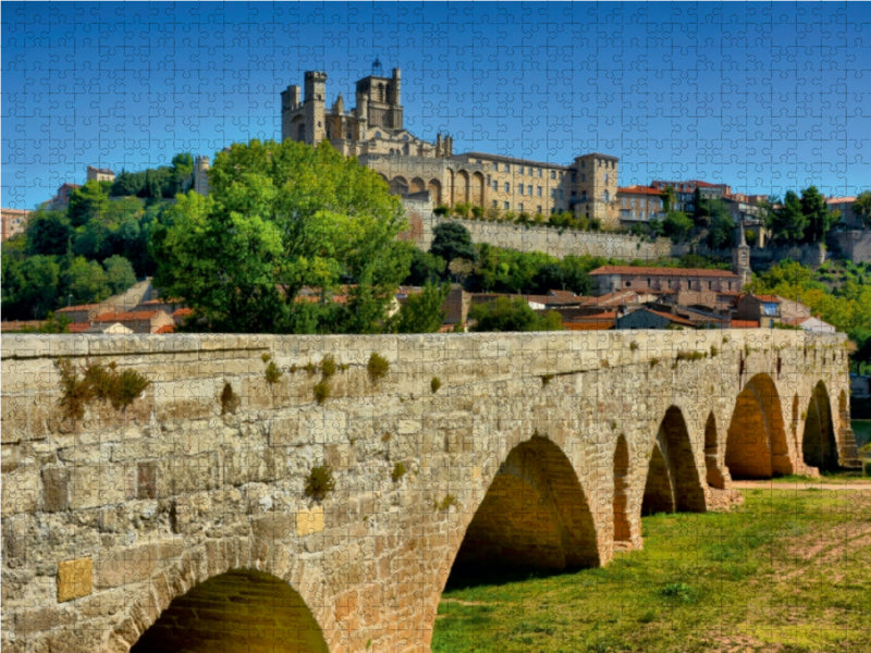 Béziers - alte Brücke und Kathedrale 1000 Teile Puzzle quer - CALVENDO Foto-Puzzle'