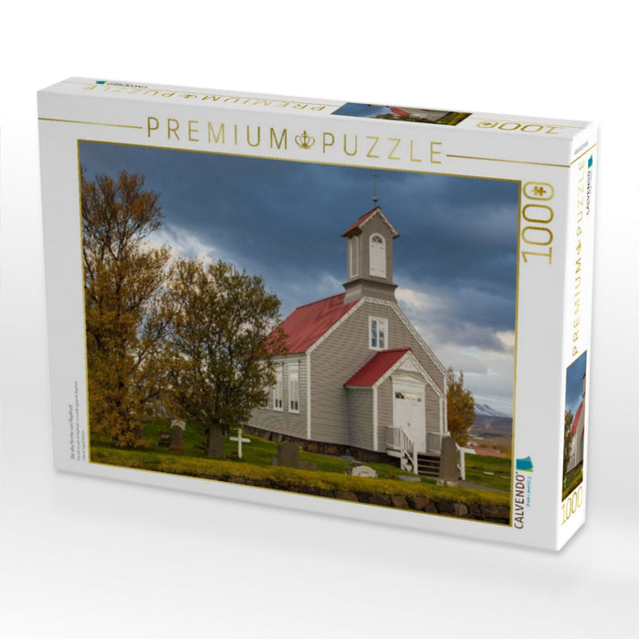 Die alte Kirche von Reykholt - CALVENDO Foto-Puzzle'