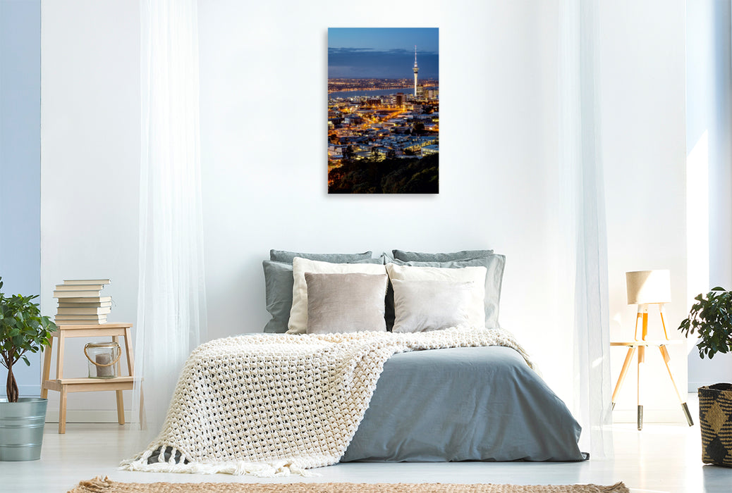 Premium Textil-Leinwand Premium Textil-Leinwand 60 cm x 90 cm hoch Auckland Skyline - Neuseeland