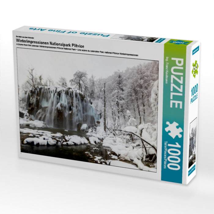 Ein Motiv aus dem Kalender Winterimpressionen Nationalpark Plitvice 1000 Teile Puzzle quer - CALVENDO Foto-Puzzle'