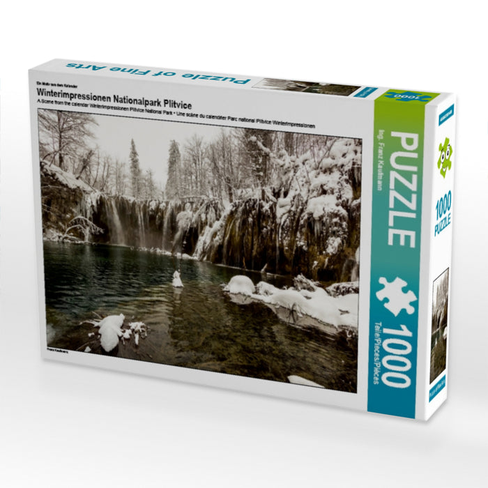Ein Motiv aus dem Kalender Winterimpressionen Nationalpark Plitvice 1000 Teile Puzzle quer - CALVENDO Foto-Puzzle'