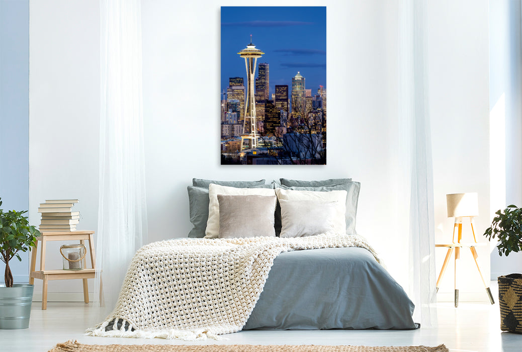 Premium Textil-Leinwand Premium Textil-Leinwand 80 cm x 120 cm  hoch Space Needle - Seattle