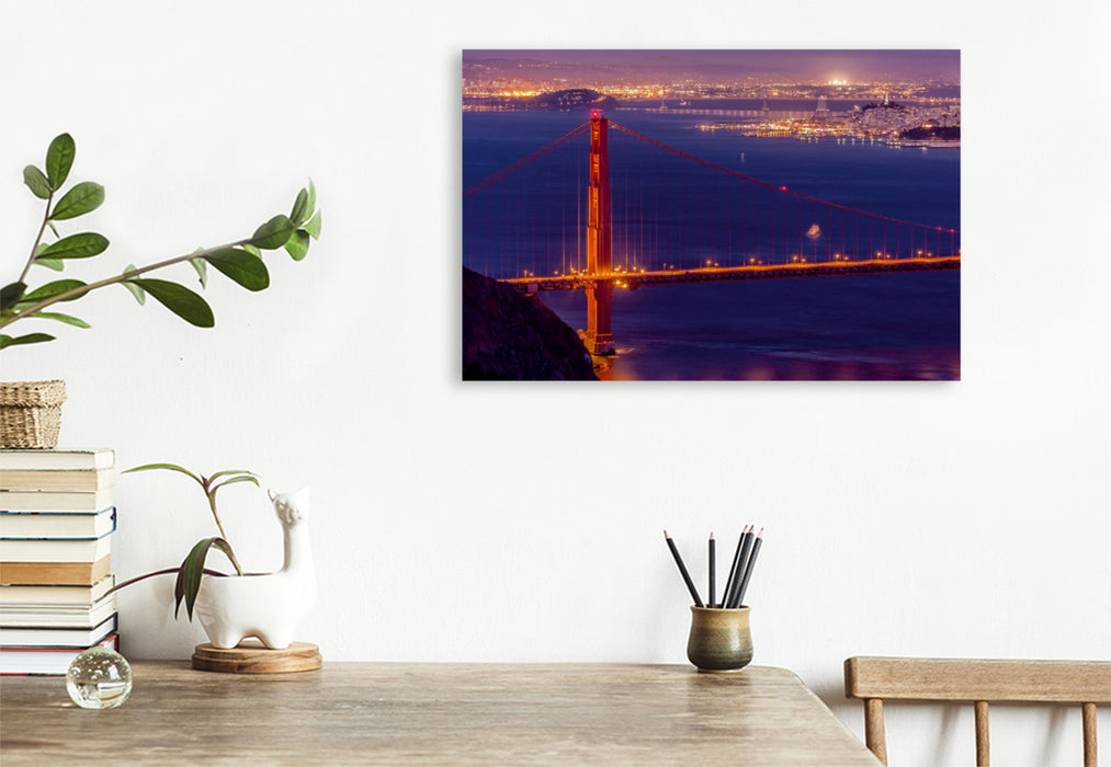 Premium Textil-Leinwand Premium Textil-Leinwand 75 cm x 50 cm quer Golden Gate Bridge - San Francisco