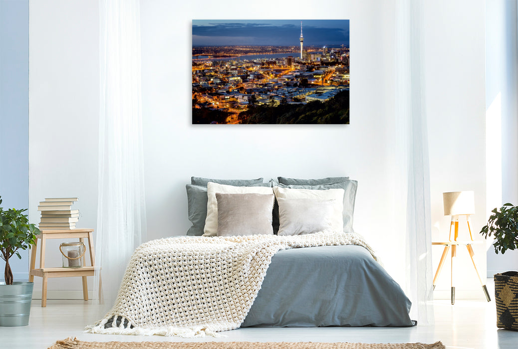 Premium Textil-Leinwand Premium Textil-Leinwand 120 cm x 80 cm quer Auckland Skyline - Neuseeland