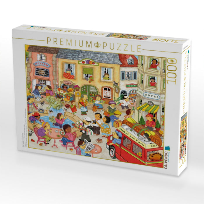 Dorfplatz im Sommer - CALVENDO Foto-Puzzle'