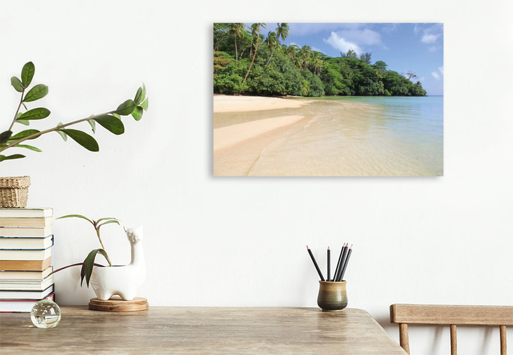 Premium textile canvas Premium textile canvas 120 cm x 80 cm landscape French Polynesia - Huahine 
