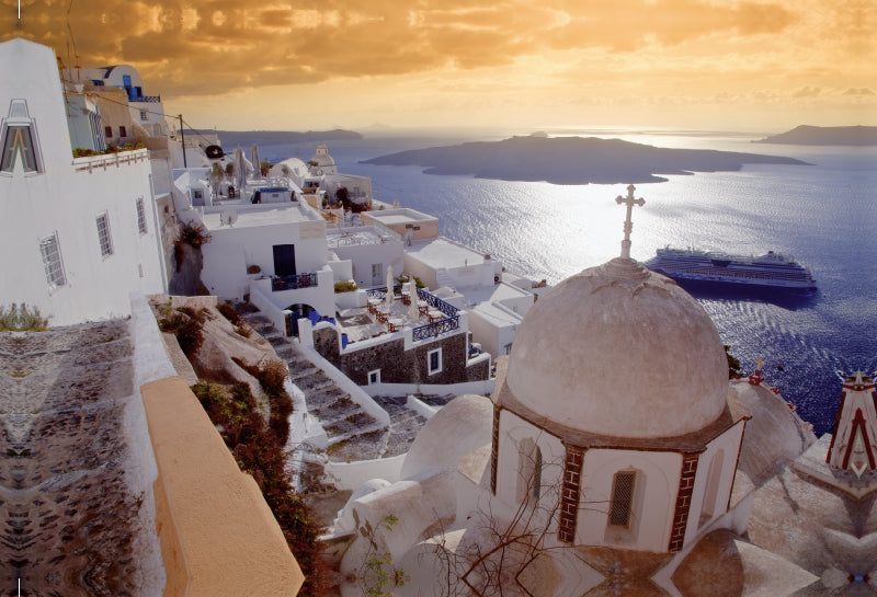 Premium Textil-Leinwand SANTORINI