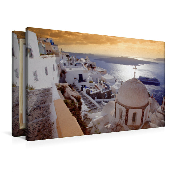 Premium Textil-Leinwand SANTORINI