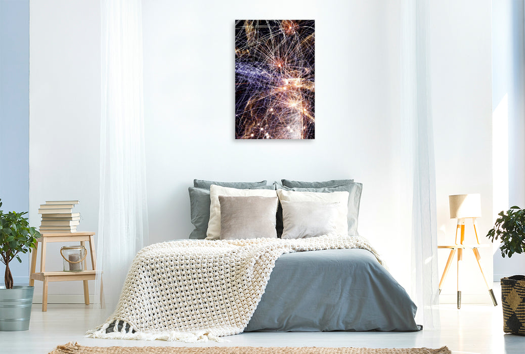 Premium Textil-Leinwand Premium Textil-Leinwand 80 cm x 120 cm  hoch Ein Motiv aus dem Kalender FEUERWERK - Lichtspiele