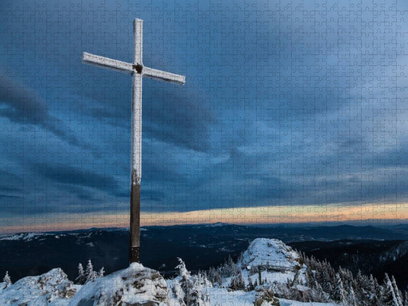 Gipfelkreuz Großer Arber - CALVENDO Foto-Puzzle'