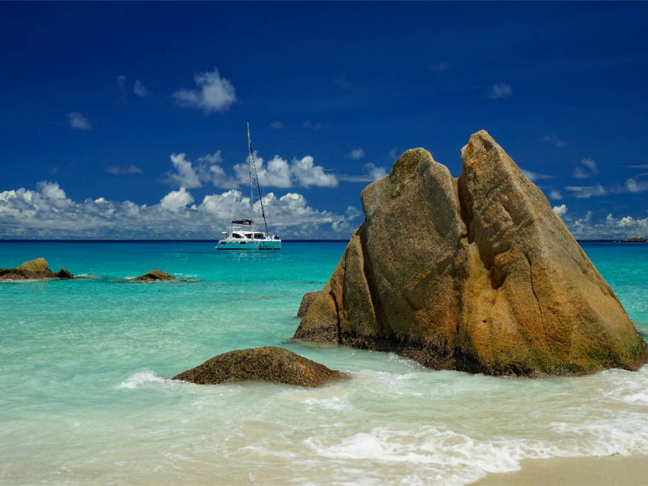 Anse Lazio - Bucht auf der Seychellen-Insel Praslin - CALVENDO Foto-Puzzle'