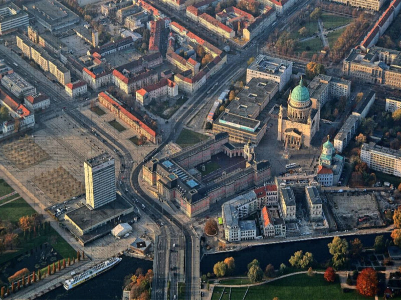 Lange Brücke mit Stadtschloss Landtag und Nicolaikirche in Potsdam 1000 Teile Puzzle quer - CALVENDO Foto-Puzzle'