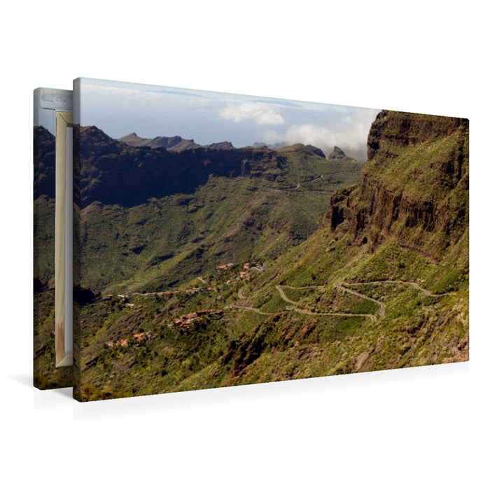 Toile textile haut de gamme Toile textile haut de gamme 120 cm x 80 cm à travers la route panoramique de Masca 