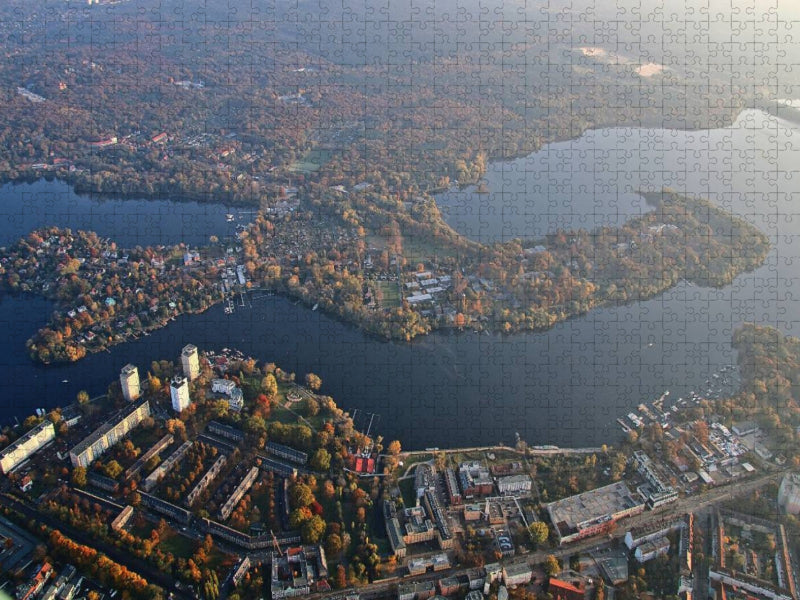 Die Halbinsel Herrmannswerder mit dem Kiewitt in Potsdam - CALVENDO Foto-Puzzle'