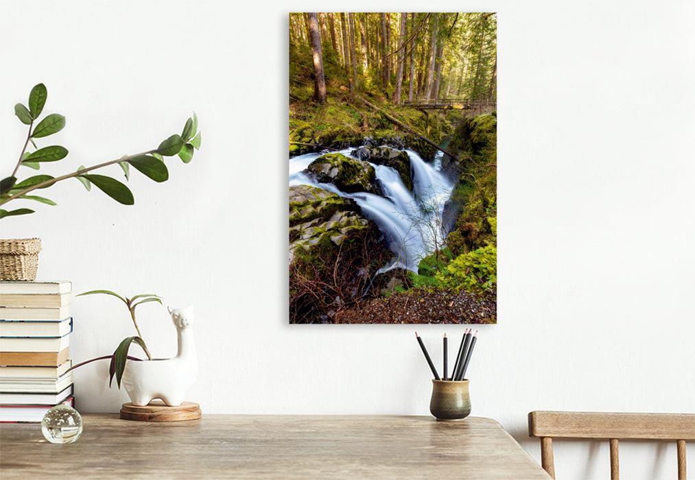 Premium Textil-Leinwand Premium Textil-Leinwand 80 cm x 120 cm  hoch Sol Duc Falls - Olympic NP