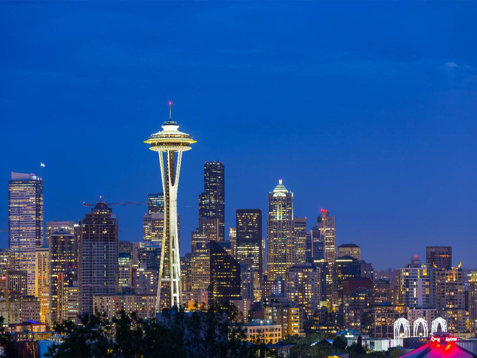 Seattle Skyline at Night 1000 Teile Puzzle quer - CALVENDO Foto-Puzzle'