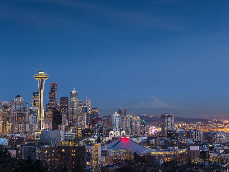 Seattle Skyline at Night 1000 Teile Puzzle quer - CALVENDO Foto-Puzzle'