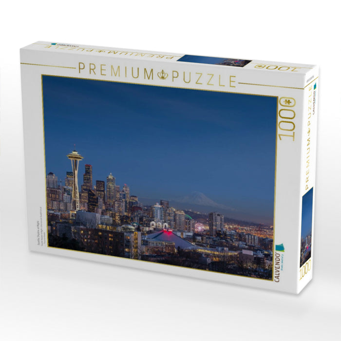 Seattle Skyline at Night 1000 Teile Puzzle quer - CALVENDO Foto-Puzzle'