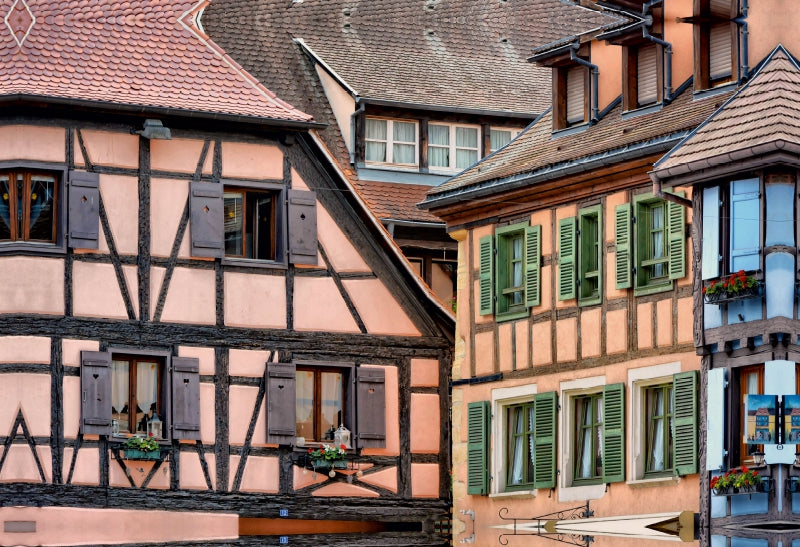 Premium Textil-Leinwand Typisches Fachwerk