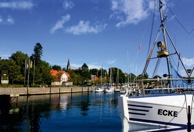 Premium Textil-Leinwand Eckernförde Stadthafen