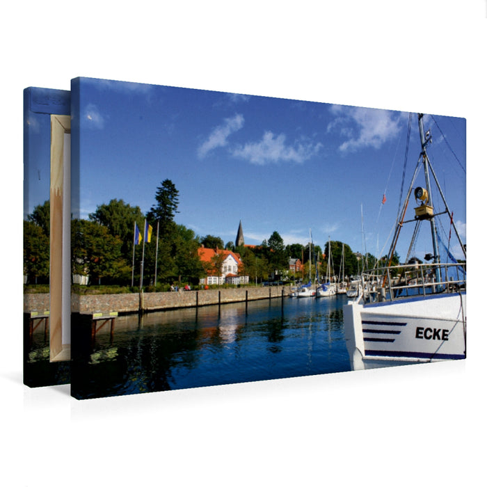Premium Textil-Leinwand Eckernförde Stadthafen