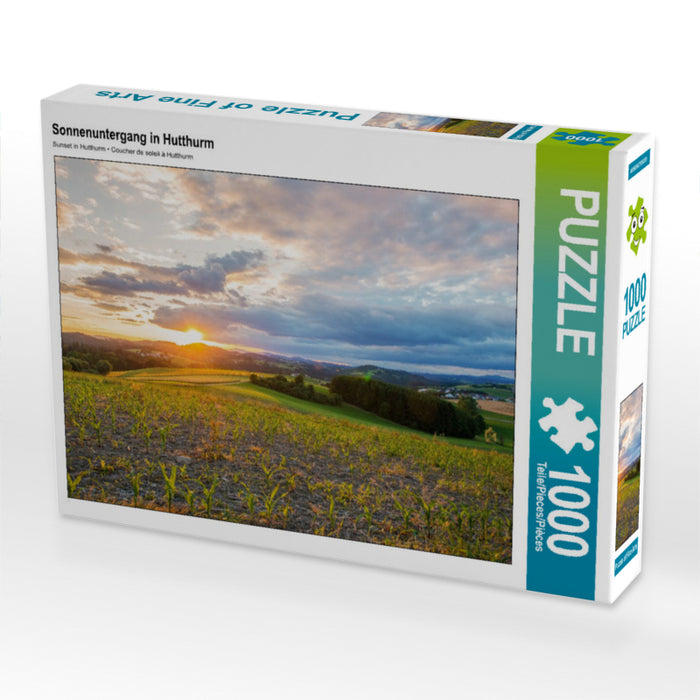 Sonnenuntergang in Hutthurm 1000 Teile Puzzle quer - CALVENDO Foto-Puzzle'