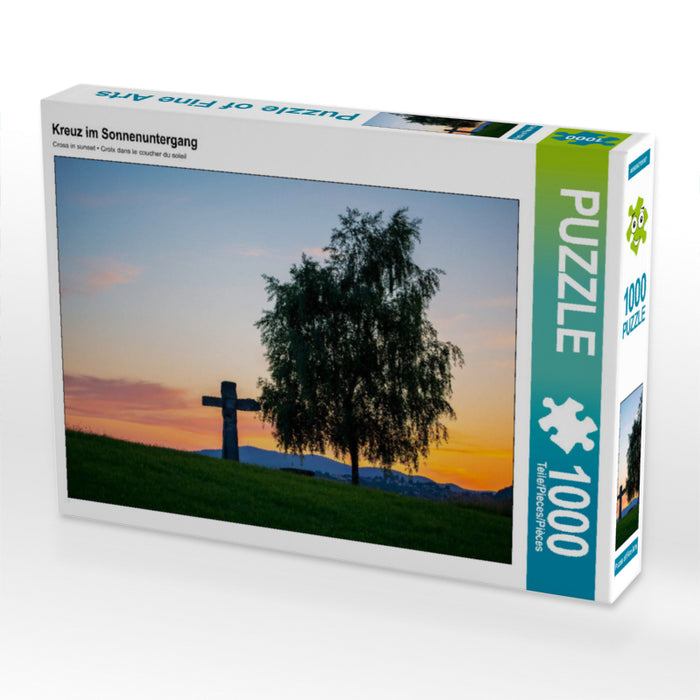 Kreuz im Sonnenuntergang 1000 Teile Puzzle quer - CALVENDO Foto-Puzzle'