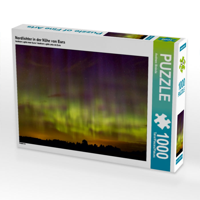 Nordlichter in der Nähe von Eura 1000 Teile Puzzle quer - CALVENDO Foto-Puzzle'