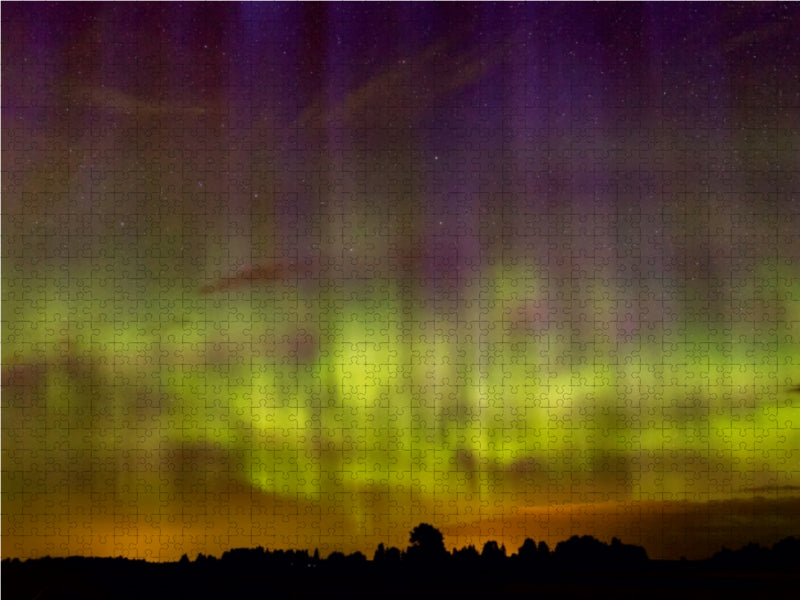 Nordlichter in der Nähe von Eura 1000 Teile Puzzle quer - CALVENDO Foto-Puzzle'