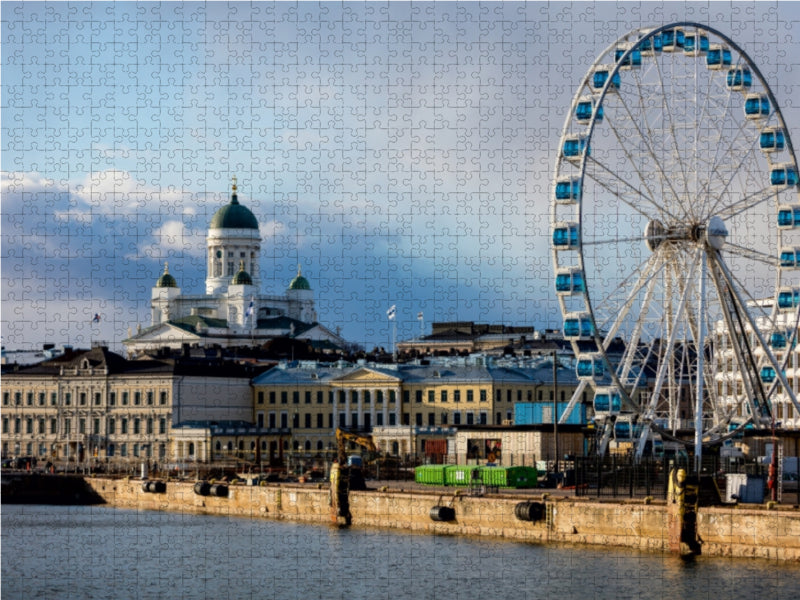 Blick auf den Hafen von Helsinki mit dem Dom im Hintergrund 1000 Teile Puzzle quer - CALVENDO Foto-Puzzle'
