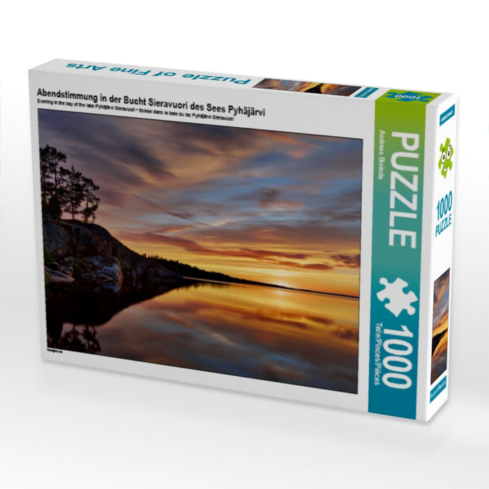 Abendstimmung in der Bucht Sieravuori des Sees Pyhäjärvi 1000 Teile Puzzle quer - CALVENDO Foto-Puzzle'