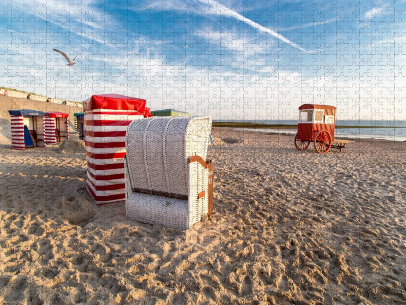 Borkum - Badewagen - CALVENDO Foto-Puzzle'