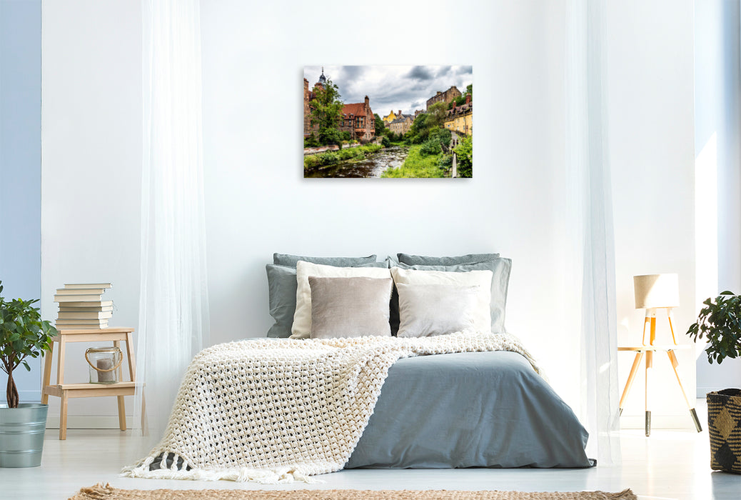 Toile textile haut de gamme Toile textile haut de gamme 120 cm x 80 cm paysage Édimbourg : Dean Village 