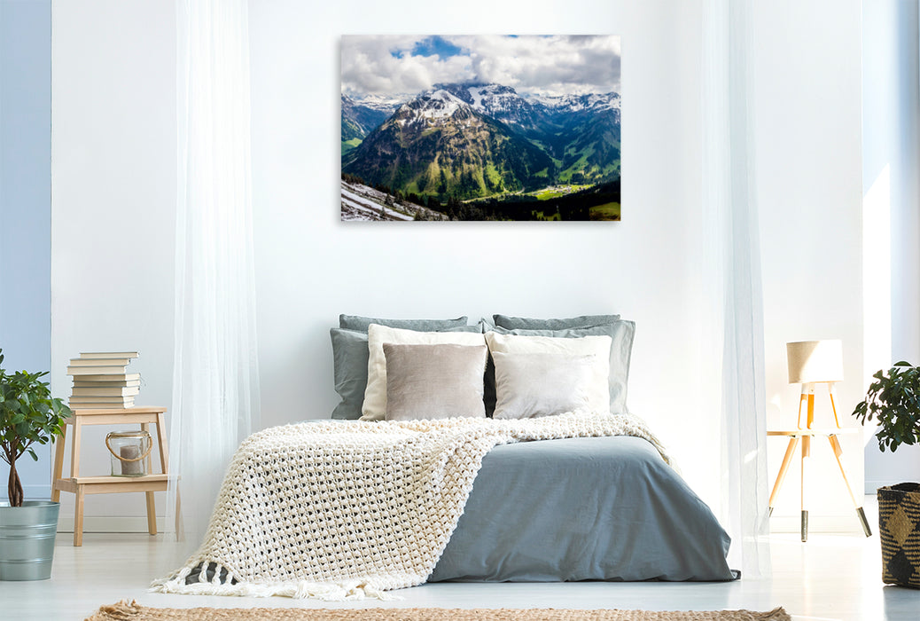Premium textile canvas Premium textile canvas 120 cm x 80 cm landscape view from Walmendingerhorn 