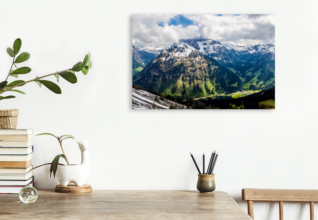 Premium textile canvas Premium textile canvas 120 cm x 80 cm landscape view from Walmendingerhorn 