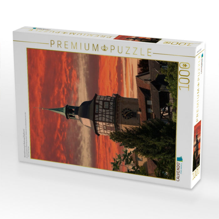 Abendstimmung in Backnang (Stadtturm) - CALVENDO Foto-Puzzle'