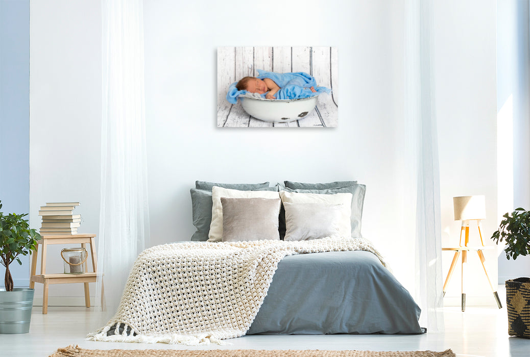 Premium Textil-Leinwand Premium Textil-Leinwand 120 cm x 80 cm quer Baby Boy