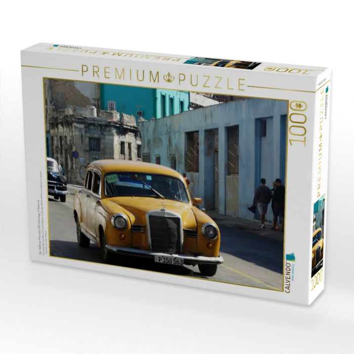 Der Oldtimer Mercedes 180 unterwegs in Havanna - CALVENDO Foto-Puzzle'