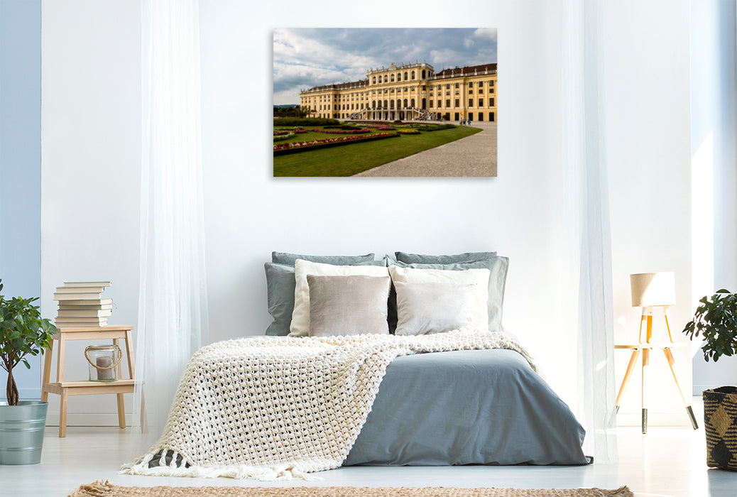 Premium Textil-Leinwand Premium Textil-Leinwand 120 cm x 80 cm quer Schloss Schönbrunn in Wien