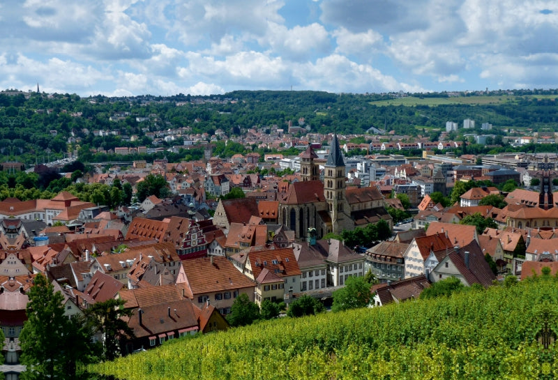 Premium Textil-Leinwand Blick auf Esslingen am Neckar