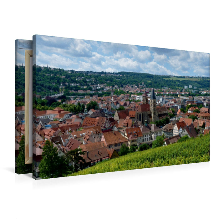 Premium Textil-Leinwand Blick auf Esslingen am Neckar